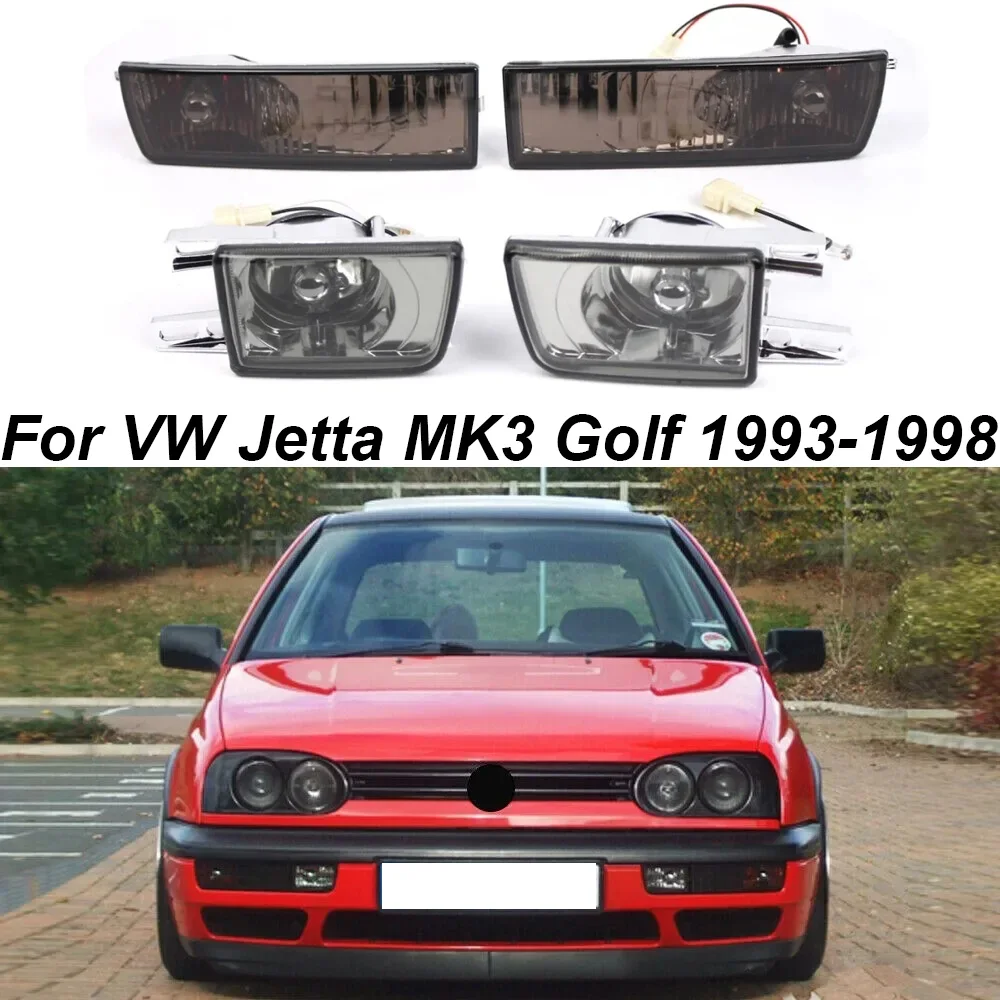 

For VW Jetta MK3 Golf 1993-1998 Car Front Bumper Fog Light Turn Signal Lamp Smoked Lens Foglight Corner Signal Parts