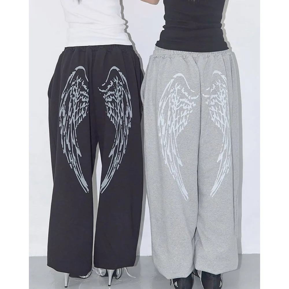 

Женские брюки Y2K Женские брюкиПовседневные брюки для женщин, свободные прямые брюки с американским принтом Свободные брюки женские