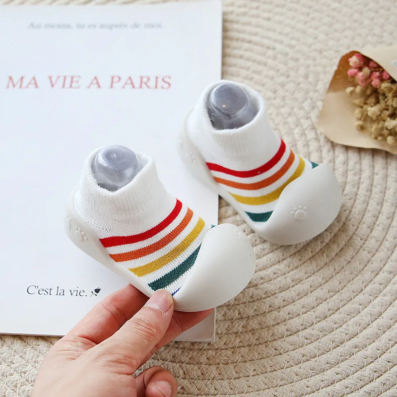 Cute Baby Socks Shoes Infant Color Matching Cute Kids Boys Shoes Doll Soft Soled Child Floor Sneaker First Walkers Toddler Girls