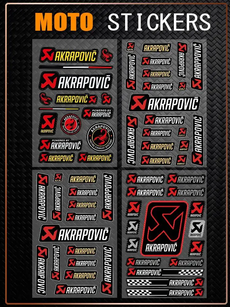 Adesivos Refletivos Impermeáveis Universais AKRAPOVIC da Moda, Resistentes a Riscos, para Carros, Motos, Capacetes, Canecas e Geladeiras