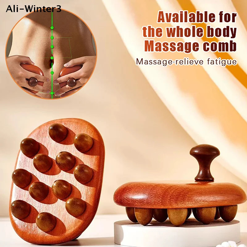 

【Wg】Деревянная ручная массажная щетка для меридианов, Гуаша, для похудения, массажер для живота и всего тела, расческа для массажа, щетка для акупрессуры