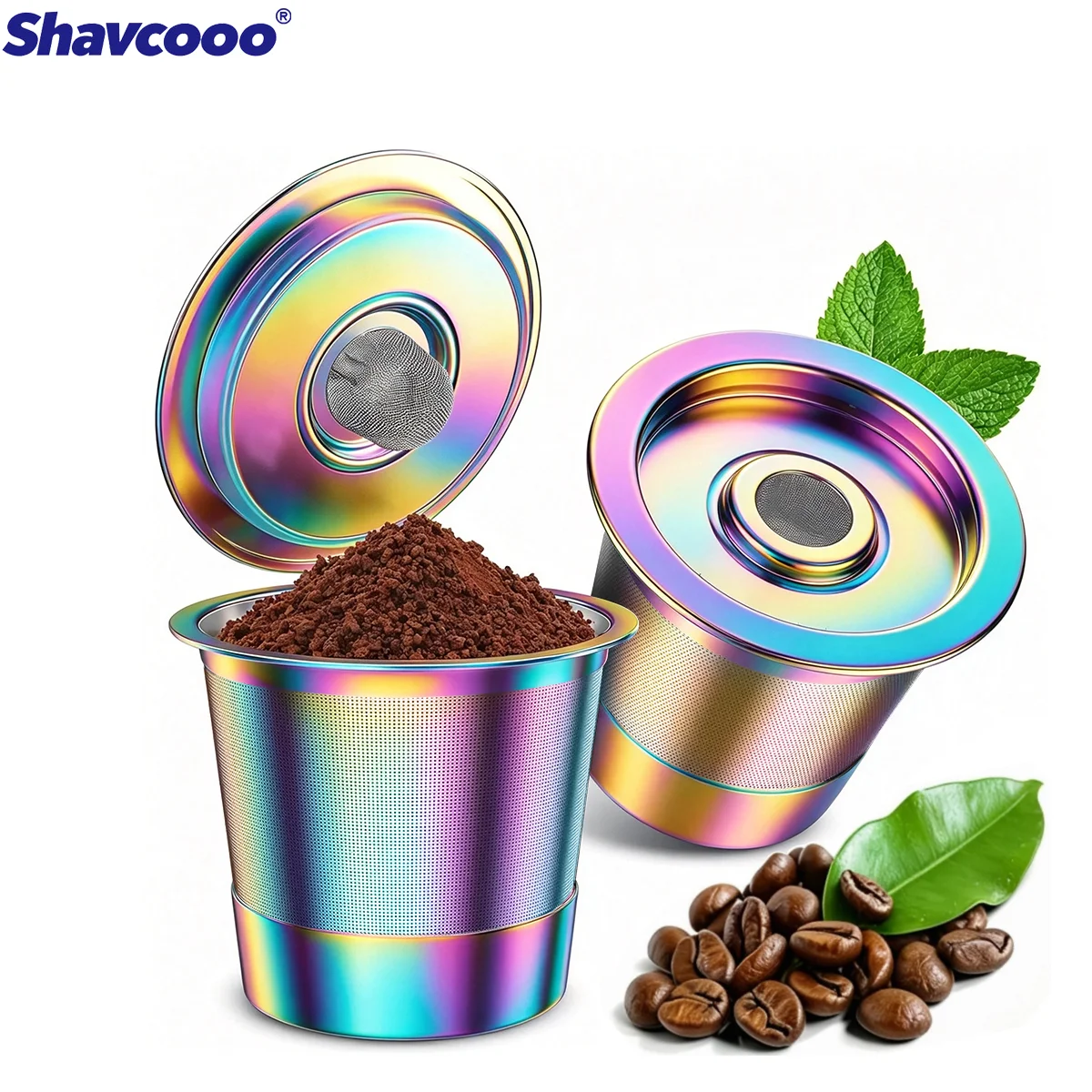 Keurig 10 Coffee Maker Stainless Steel Reusable K-Cup Colorful Coffee Filter Modern Minimalist Design Coffee 1 Cup