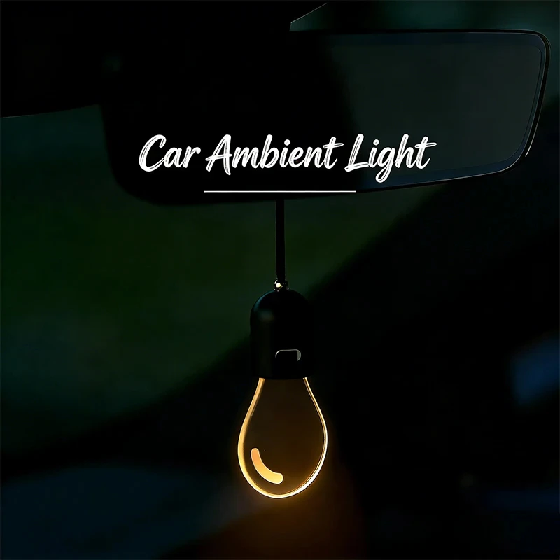 Car Rearview Mirror Ornament Hanging Decor Retro Small Car Light LED Bulb Atmosphere Lamp for Car Interior Decoration view 6
