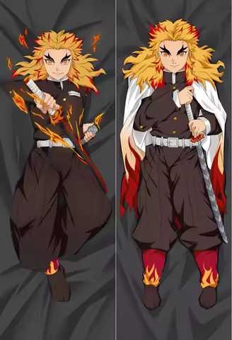 Anime Rengoku Kyoujurou Cosplay Dakimakura Pillow Case Hugging Body Prop