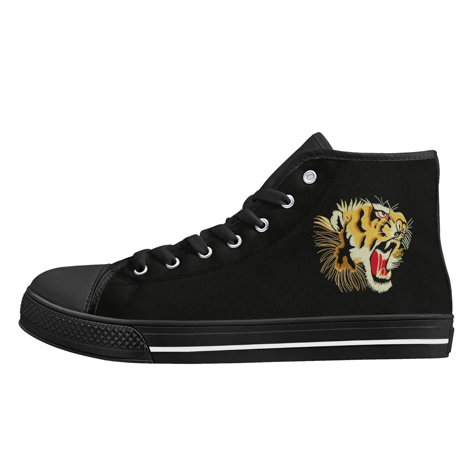 Tiger Graphic Men's Classic High Top Canvas Shoes Women Vulcanized Shoes Teenage Flats Walking Sneakers High Quality Footwears view 2