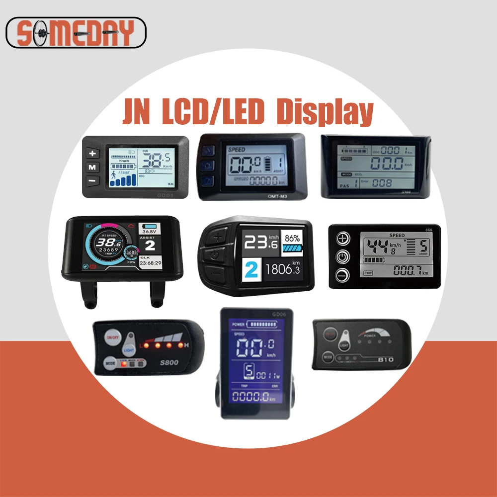 SOMEDAY Ebike Display UKC1 UKC3 GD01 GD06 S866 S900 24V-72V LED LCD Display SM/Waterproof Plug For JN Controller System