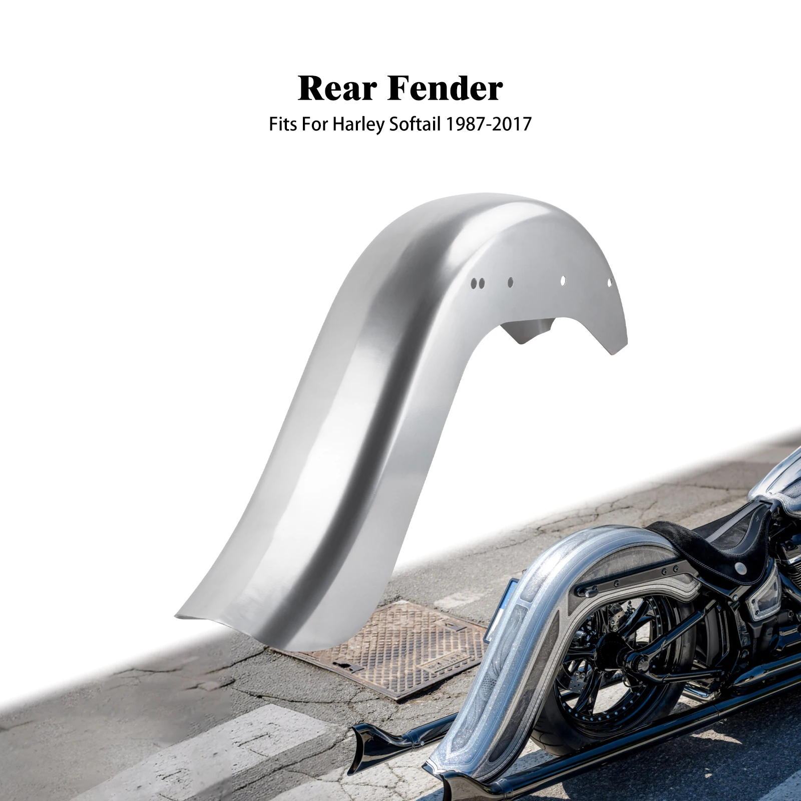 

Motorcycle 6" Rear Fender Extended Metal Mudguards Cover For Harley Softail 1986-2017 Breakout Fat Boy Street Bob Springer FLHC