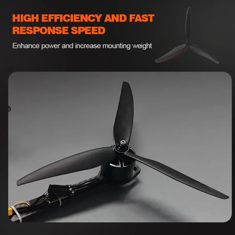

FPV Drone Propellers 8046, 3-Blade Carbon Fiber Nylon Propeller High Speed Low Noise for Racing Drones, Motor Accessories