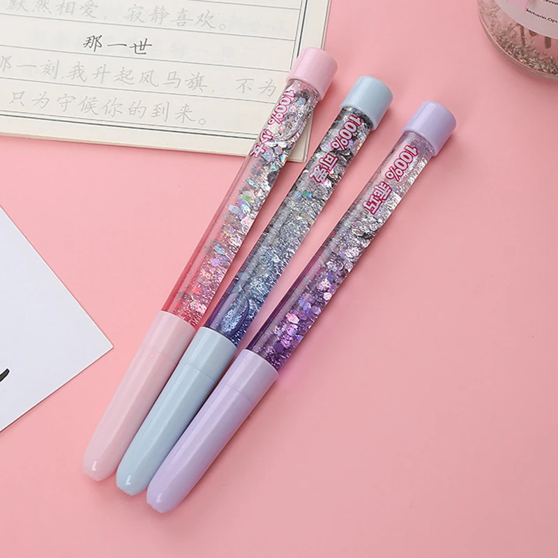 Cute Fairy Quicksand Pen Creative Oil Color Quicksand Neutral Pen Internet Celebrity Girl Heart Water Pen Student Girl Pen