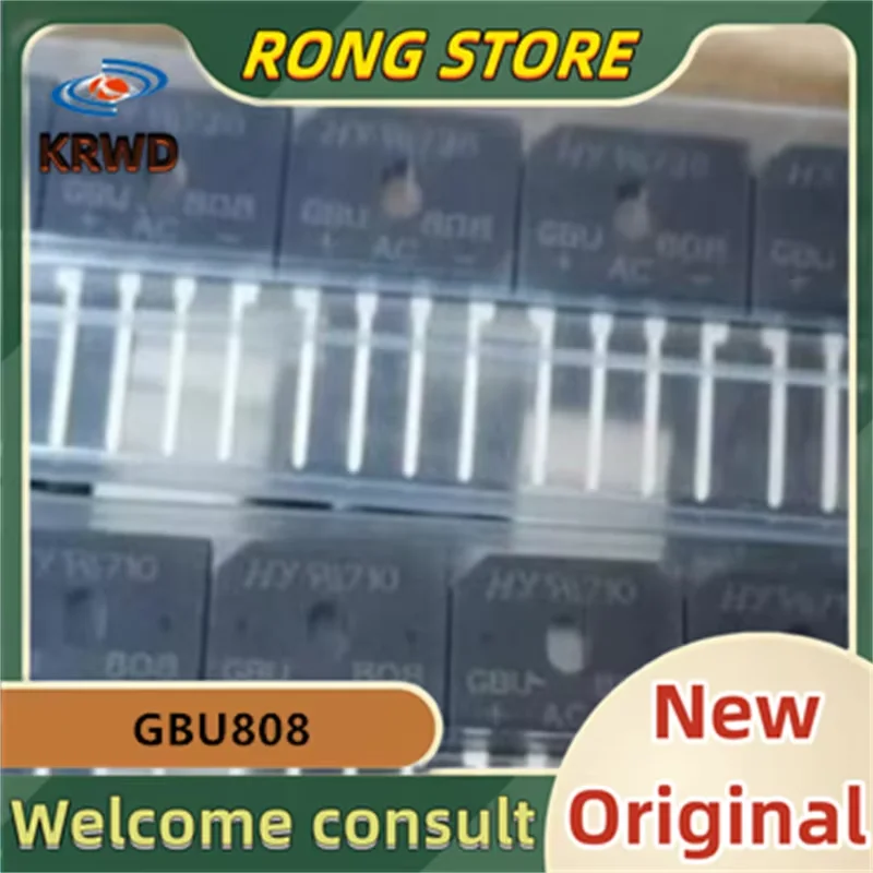 

(20PCS) GBU808 New and Original Chip IC GBU808 DIP-4 8A 800V rectifier bridge