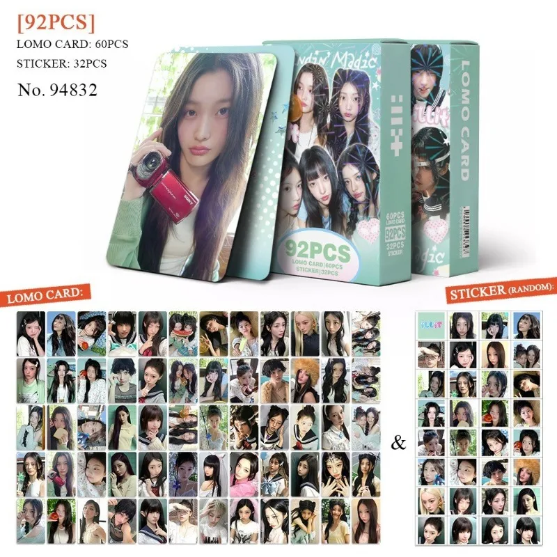 92Pcs Kpop Idol Collectible Lomo Cards, HD Double Side Printed Photo Cards, Fan Art Postcard Set, Gift for Supporters