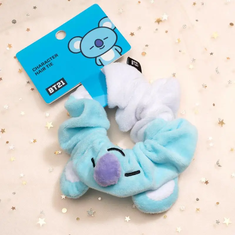 Anime Cartoon Bt21 Plush Hair Rope for Girls Korean Version of Ponytail Hair Rope for Girls High Elastic Rubber Band Gift Girl