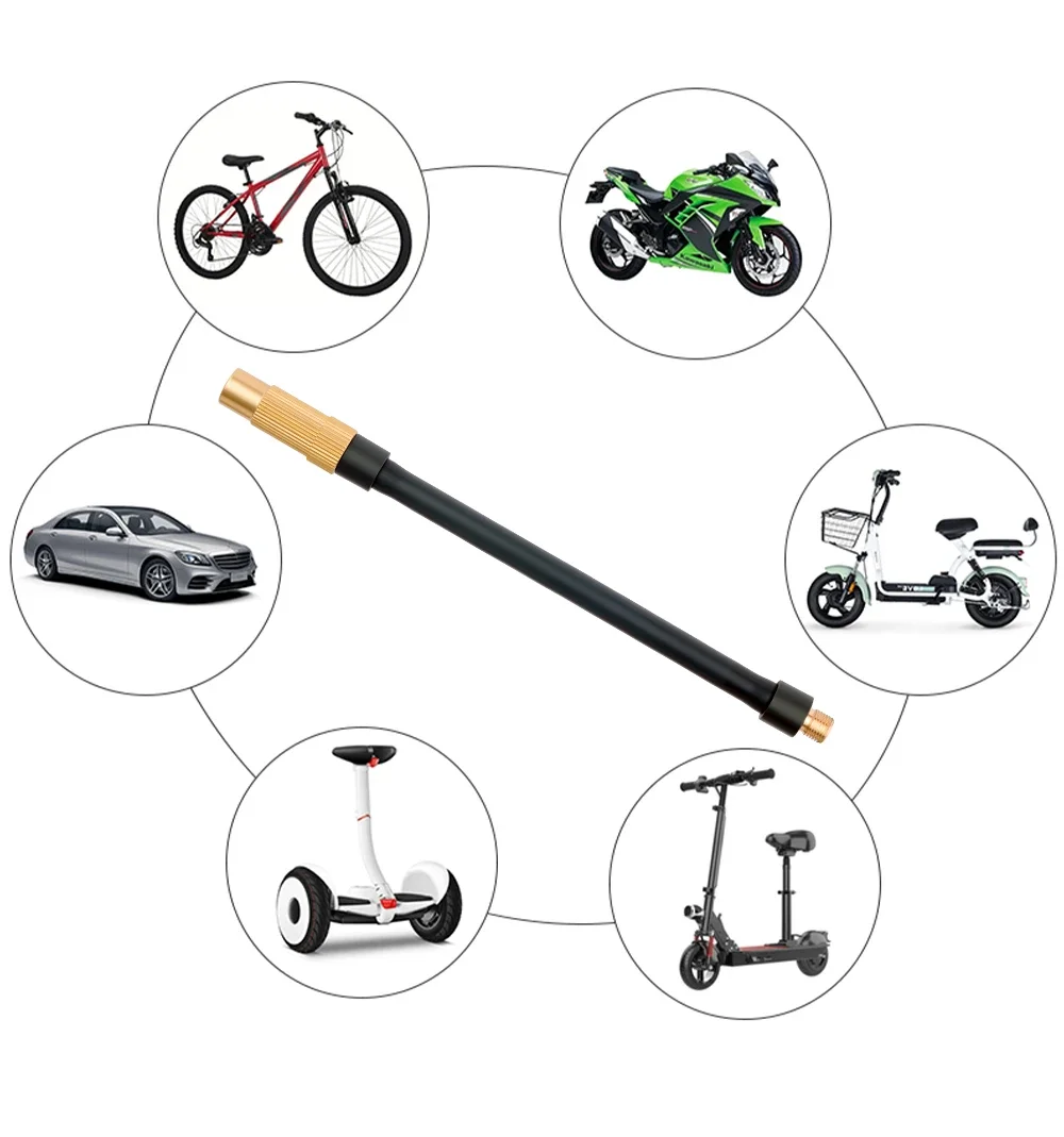 Fahrrad 8V1 Gewindeschlauch Schrader Presta 2-in-1 Luftpumpe für Reifen 17/30/50CM EPDM-Schlauch Fahrradreifen-Luftanschluss – Detail 14