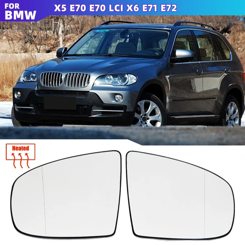 

Автомобильное боковое крыло заднего вида с подогревом, стекло заднего вида, белое заднее зеркало для BMW X5 X6 серии E70 E71 E72 2007-2014, аксессуары, внешние детали