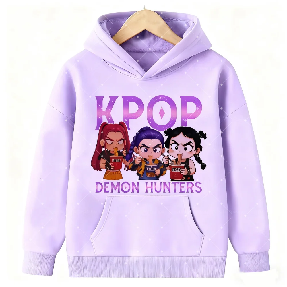 2026 KPop شيطان الصيادين هوديس الأطفال هوديس رومي KPop شيطان الصيادين هودي عادية كم طويل الرجال هوديس المرأة هوديي #3