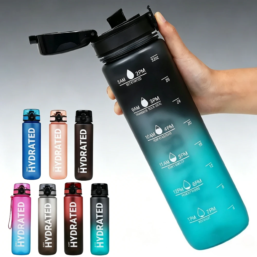 1L Water Portable Sport Water Bottle Pretty Drink Bottle Leakproof Gym Water Bottle for Outdoor Travel Fitness Cycling
