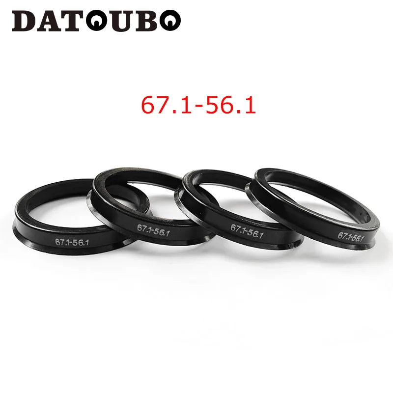 DATOUBO 4 قطعة أسود البلاستيك سيارة عجلة 67.1 مللي متر-54.1 مللي متر. 67.1-60.1 مللي متر. 67.1-59.1 مللي متر. 67.1-56.1. 67.1-63.1 ، 67.1 إلى 57.1 تتمحور خواتم