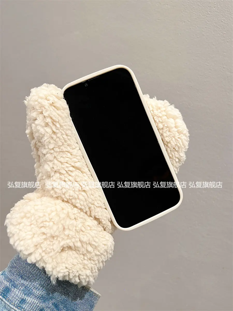 IPhone 15 Promax Plush Gloves 14 Iphone 13 Phone Case 12 Winter Antifreeze 11 Warm XS Women's XR Case image 4