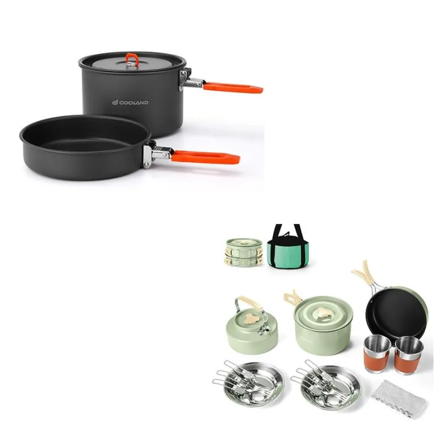 

Bundle - 2 Items Camping Cookware Mess Kit and 15pcs Camping Cookware Mess Kit