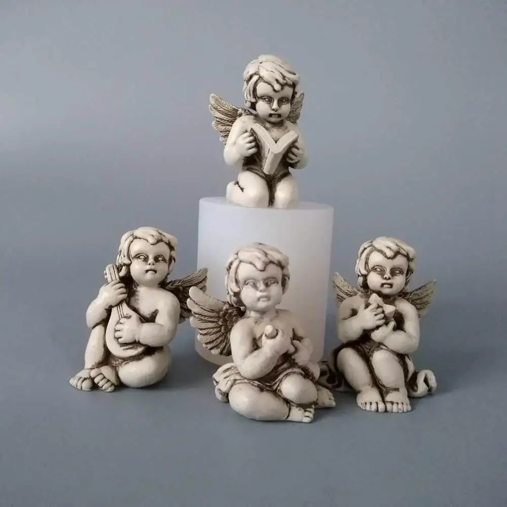 Angel Candle Molds Handmade Plaster Gypsum Molds Silicone Paraffin Candle Molds