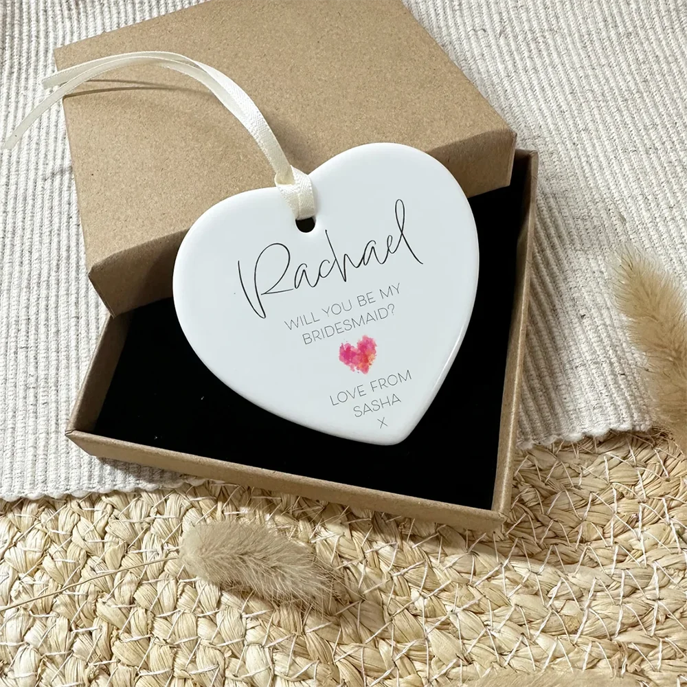 Personalised Will You Be My Bridesmaid Keepsake Ceramic Heart Wedding Plaque Bridesmaid Proposal Gift Bridal Shower Gifts item