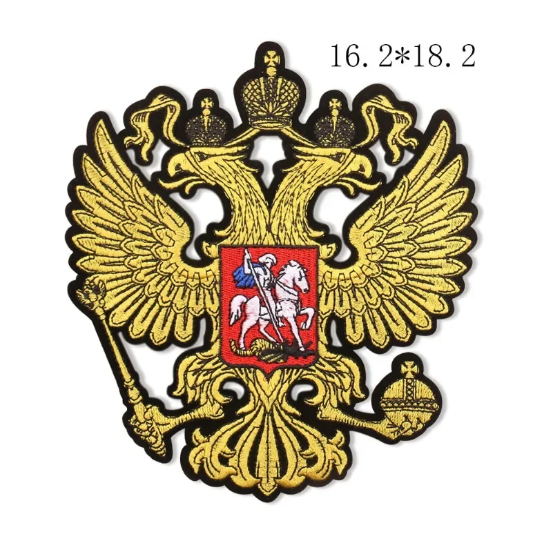 Large Embroidery Exquisite Double-headed Eagle Burnt Edge Adhesive Clothing Accessories Spot Wholesale Patch Parches