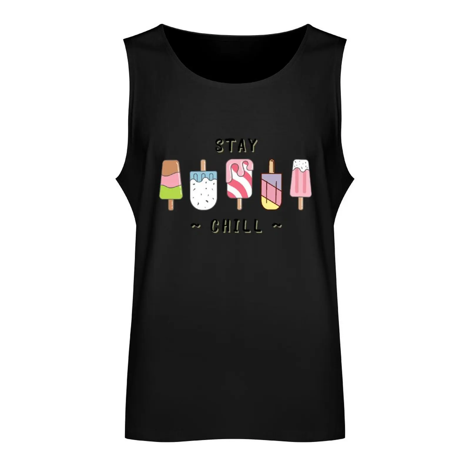 Stay Chill Popsicles Tank Top anime t-shirts summer 2024 sleeveless t-shirts for men