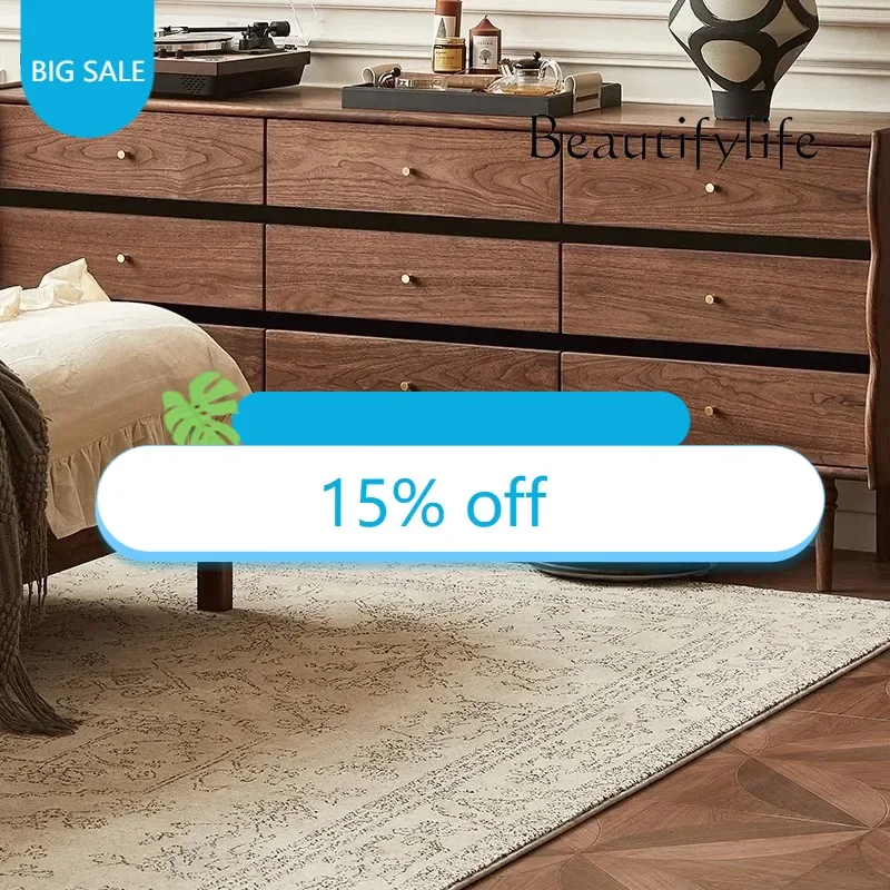 

Шкаф-комод из массива черного ореха с девятью ящиками, французский стиль, ретро-комод из вишневого дерева