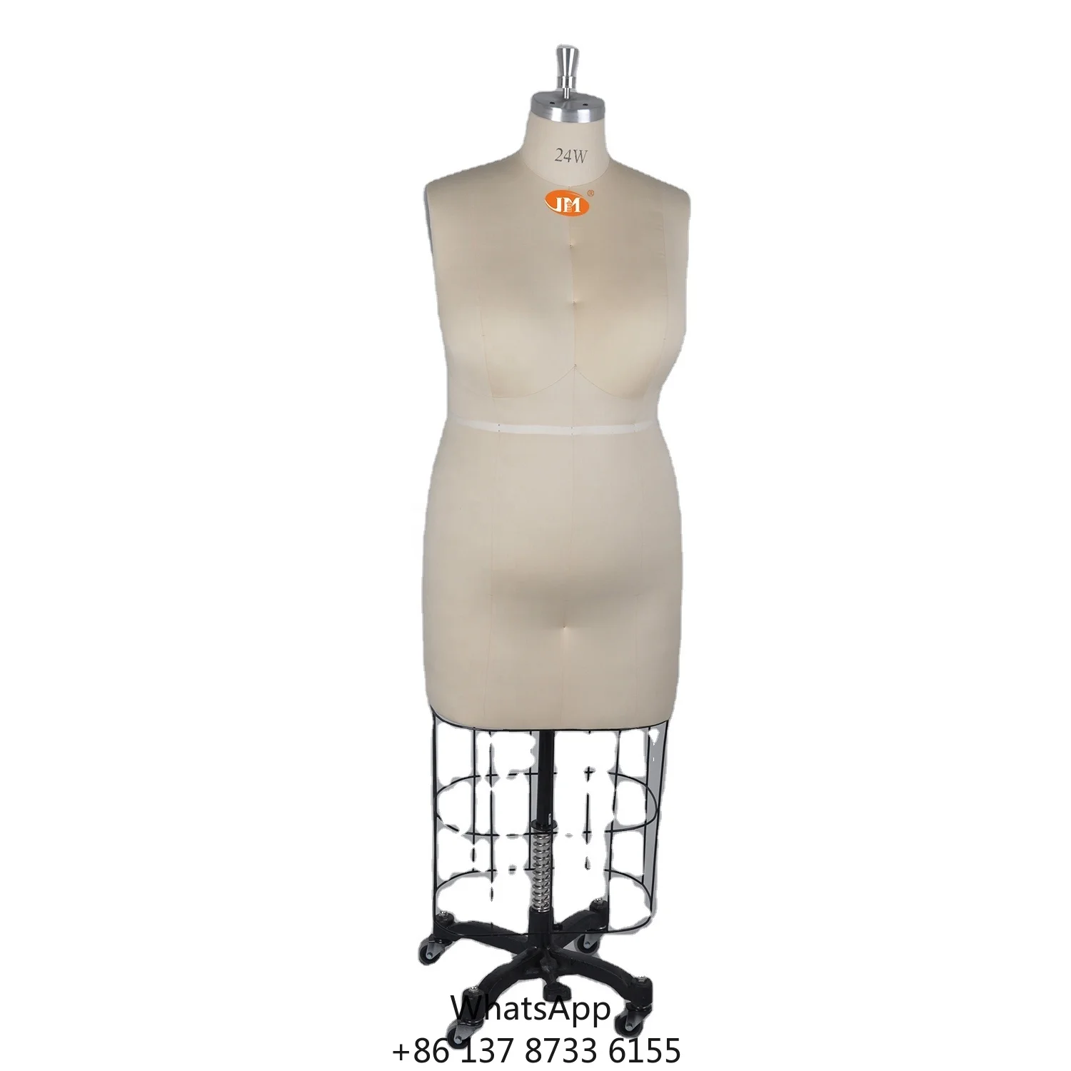 Pure Handmade Fiberglass Custom-Size Height Adjustable Female Dress Form Stand Upper-Body Bust Style Collapsible Shoulder