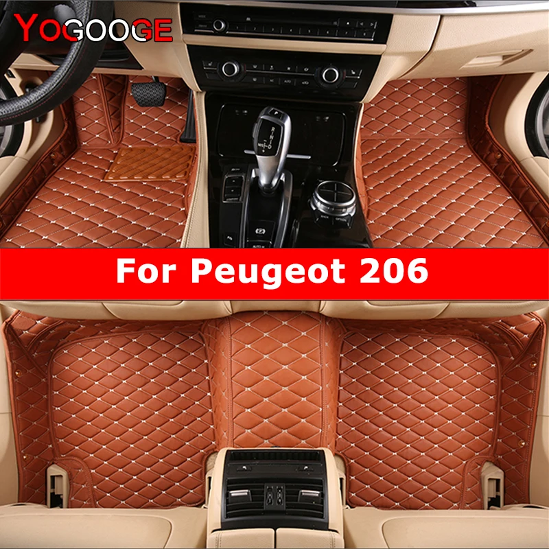 

YOGOOGE Custom Car Floor Mats For Peugeot 206 Auto Carpets Foot Coche Accessorie