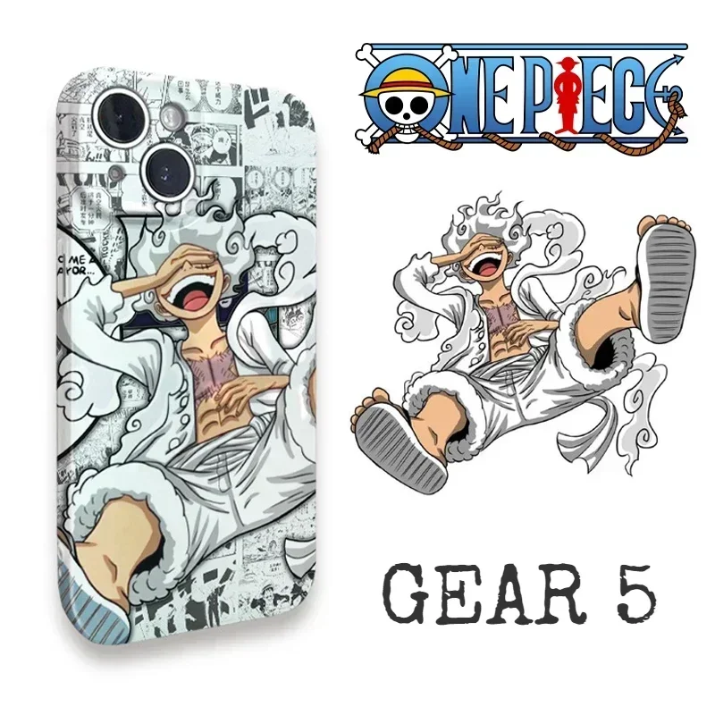 

ONE PIECE GEAR 5 Luffy Anime Phone Case for iPhone 15 11 12 Pro Max 13 14 15 Promax X XS XR XSmax Fashion Shockproof Hard Cover