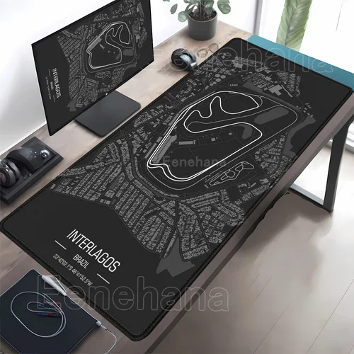 Alfombrilla de ratón de circuito de carreras de Fórmula 1, alfombrilla de ratón HD para oficinas, alfombrillas de escritorio para teclado para juegos extendidas, accesorios grandes XXL para jugadores, alfombrilla para ratón