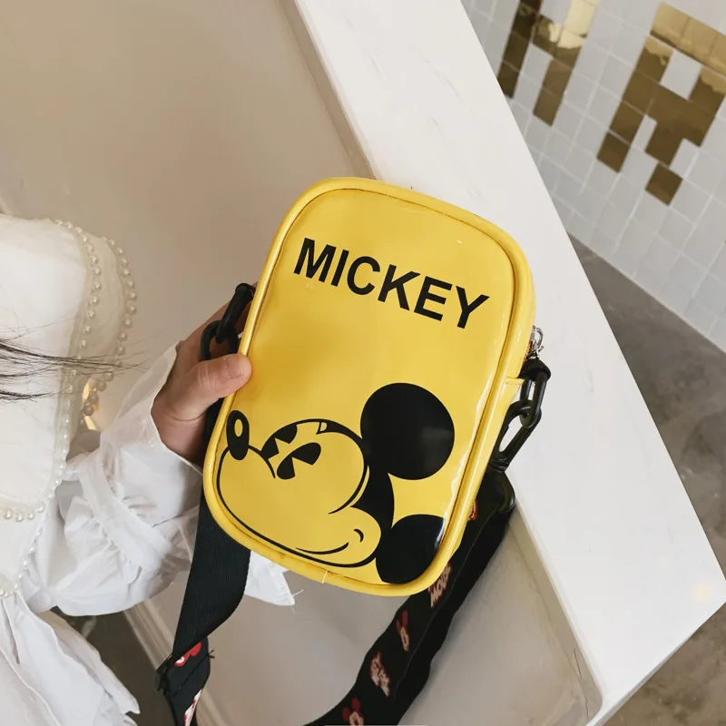 Disney Mickey Mouse Cartoon Bag Cute Mickey Mouse Printed Crossbody Bags for Boys Girls Fashion Outdoor Shoulder Bag Kids Gifts