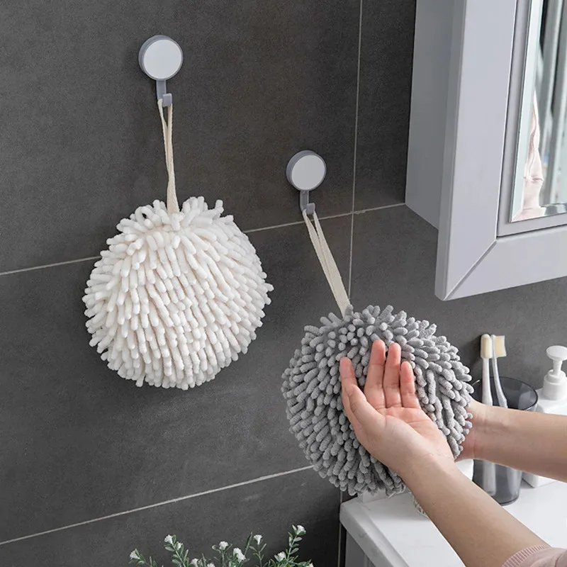 1/2/3/4pcs Ball Towel Quick Dry Chenille Hand Drying Puff Towel Balls Creative Decorative Bath Towel Set For Bathroom Kitchen