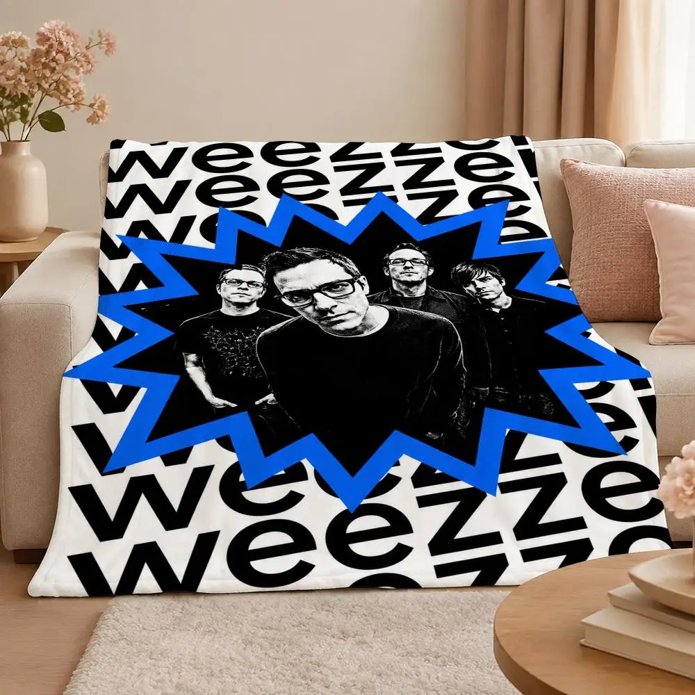 Music W-Weezer American Alternative Rock Band Throw 320g Soft Flannel Fleece Throw Blanket Cover Sofa Bed Dorm Nap Gift