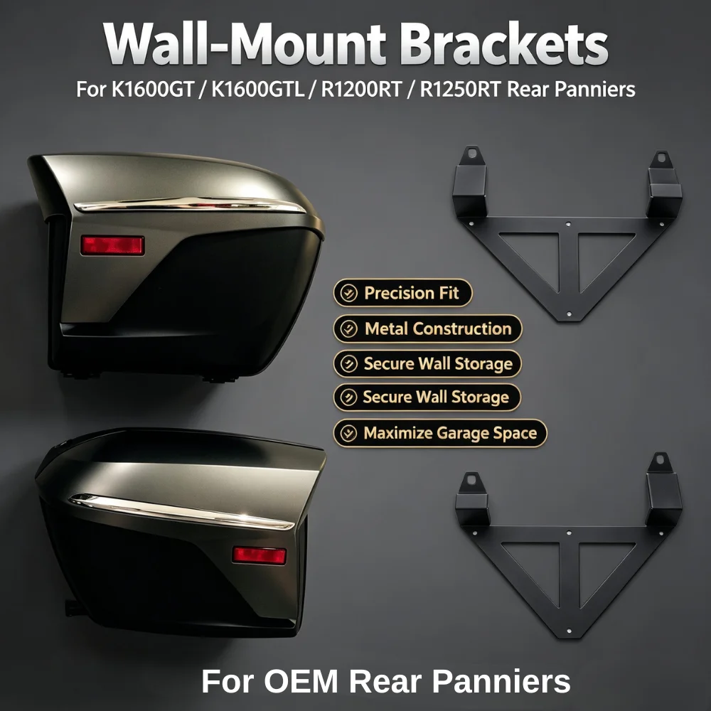 Wall Mount Brackets For BMW K1600GT K1600GTL R1200RT R1250RT, Motorcycle Pannier Storage Rack Garage Wall Organizer