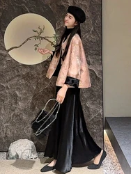 New Chinese Style Blouse Chinoiserie Fashion Embroider Matching Coat Women Autumn Blue Lady Casual Daily Tangsuits Shirt