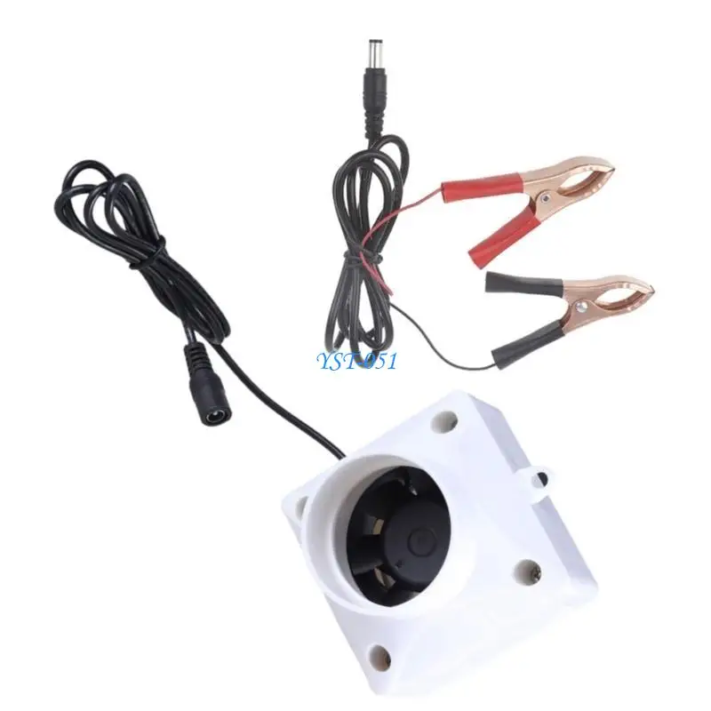 E15A Efficient 12V 50mm Duct Ventilation Fan With Battery Clip Power Cable For Kitchen Bathroom Garage Indoor Air