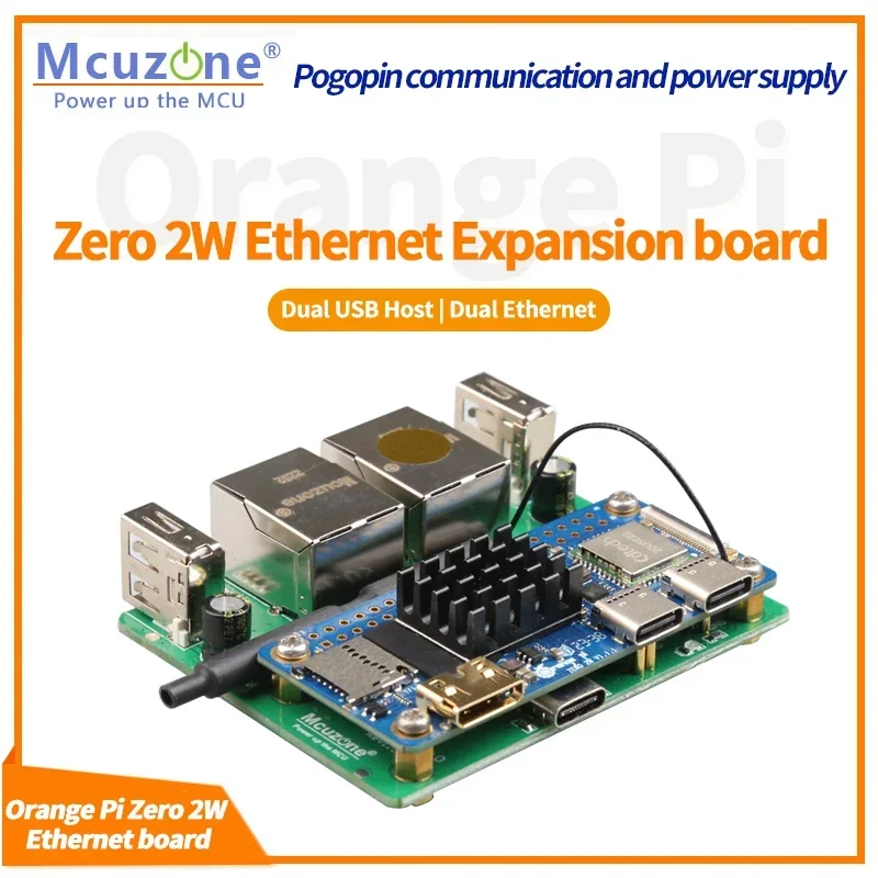 Orange Pi Zero 2W Ethernet Expansion board  Dual USB Host | Dual Ethernet