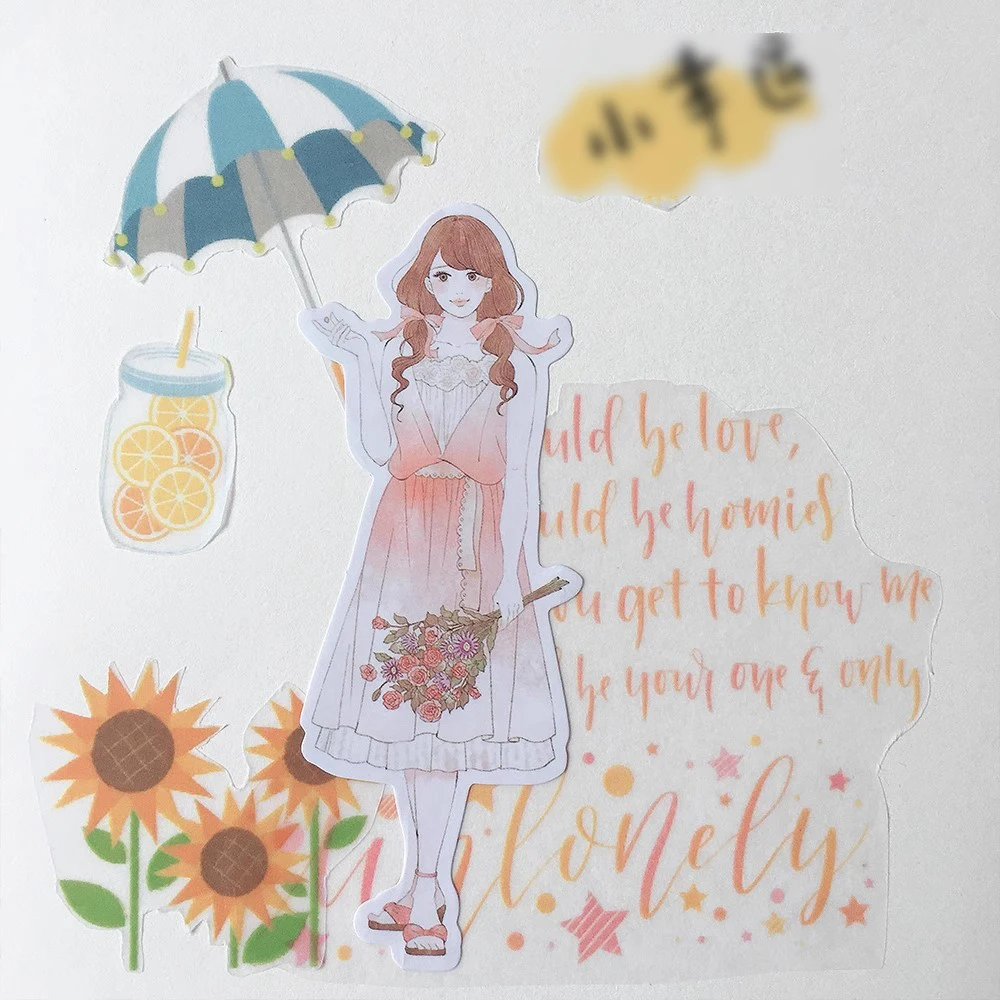 110Pcs Fashionable Girl Cartoon Stickers, Kawaii 2D Character Stickers, Decorative Mobile Phone Case Skateboard Suitcase