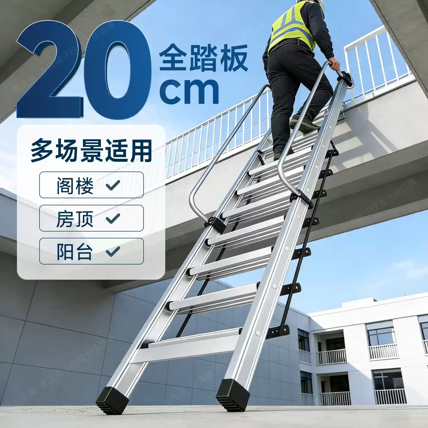 Aluminum Retractable Attic Ladder Folding Handrails Telescopic Steps Household Attic Staircase Access Hardware