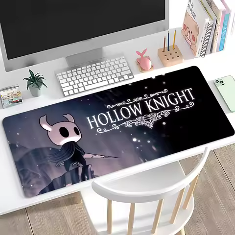 Game H-Hollow Knight Mousepad Large Anti-Slip Mouse Pad Stitched Edges Mat Durable Desk Laptop Gaming​ Keyboard Pad 900x400mm