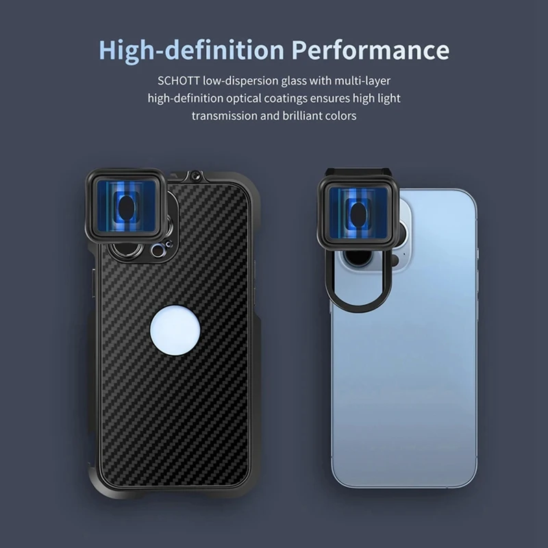 1 PCS Black 1.55X Mobile Phone Movie Lens Wide Screen Anamorphic Lens Blu-Ray Brushed Video Lens Universal