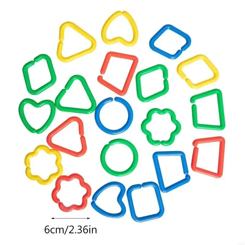 68UC 20 pièces Toy Toy Chaîne Plastic Clip Rainbow Rainbow Bird Cage Toy Link
