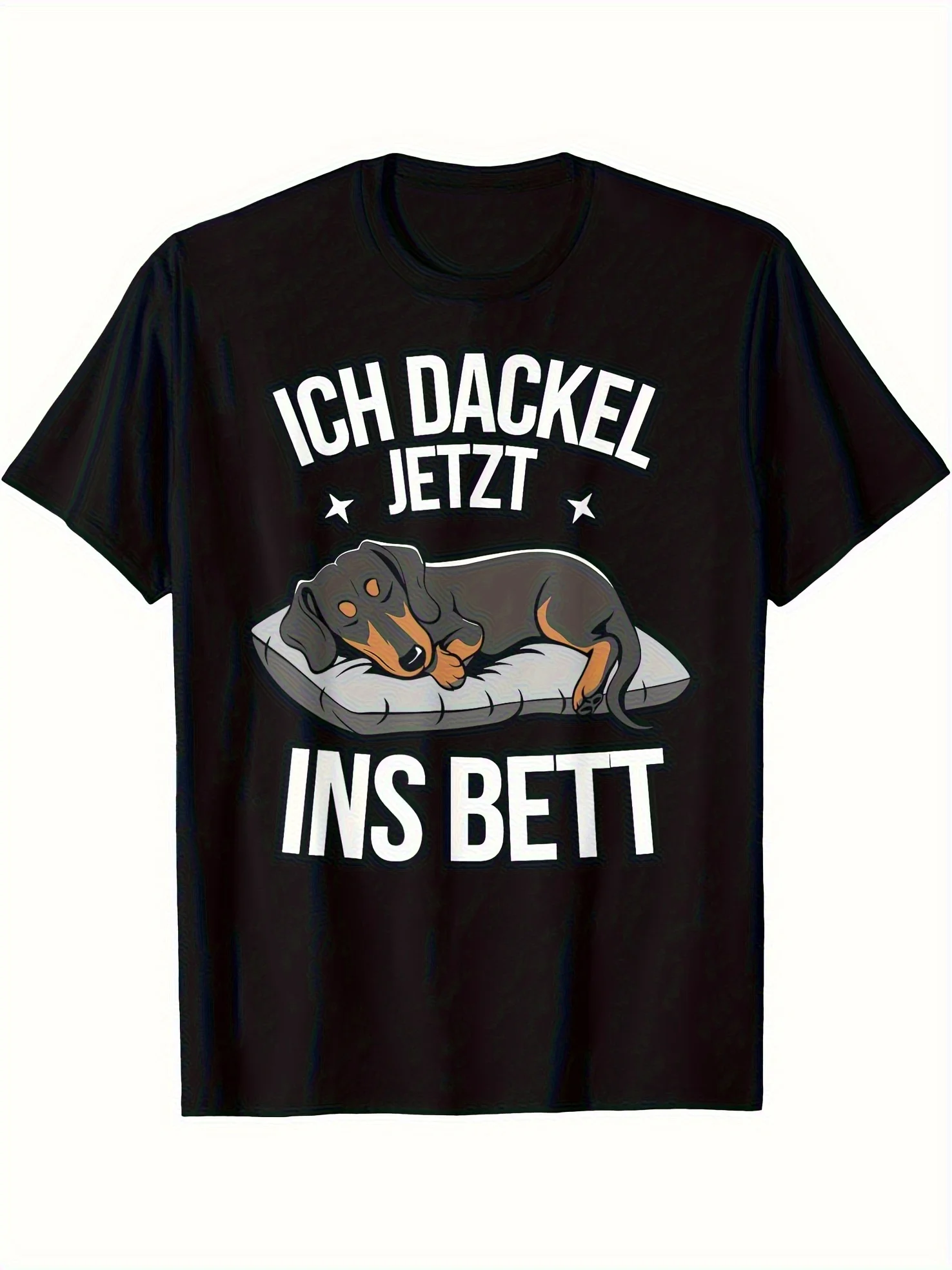 Men's Fun Sausage Dog Pattern T-Shirt - 