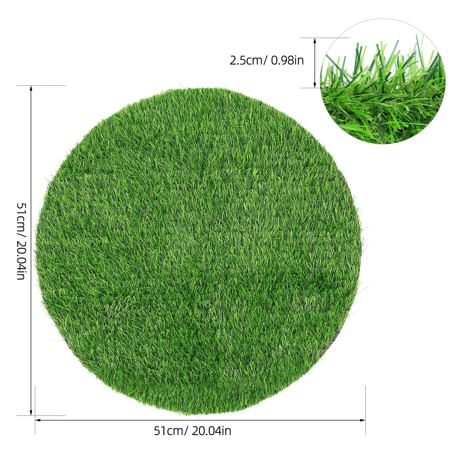Artificial Grass Table Mat Round Simulated Grass Tablecloth for Party Dining Room Outdoor Table Decor Holiday Placemat view 2