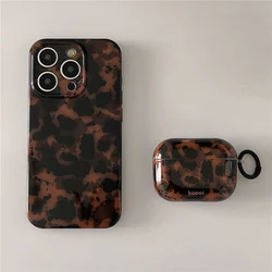 Etui silikonowe Retro bursztynowe Leopard do iphone 15 13 14pro 15 pro max Bezprzewodowe etui na słuchawki Bluetooth do airpods 3 2 pro 2 cover