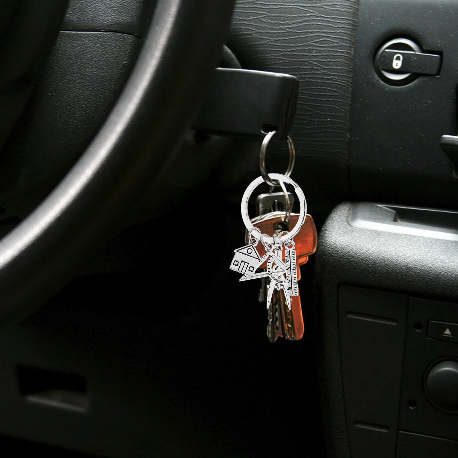 Architect Keychain Zinc Alloy Premium Keyring for Engineers Functional Multi Key Holder Decorative Pendant Charm Bag Purse