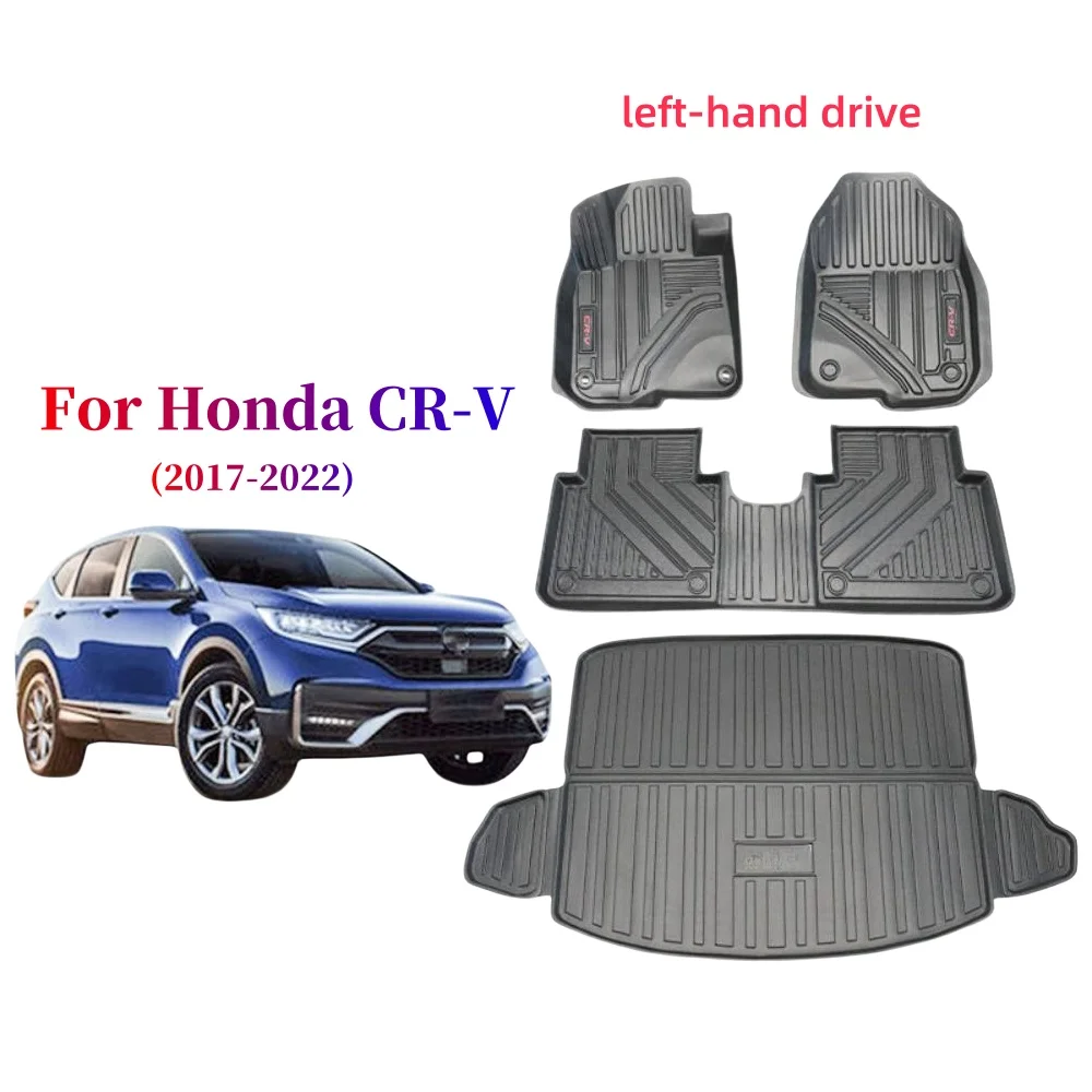 

TPE Floor Mats For Honda CRV 2017 2018 2019 2020 2021 2022, All-Weather Front Rear Cargo Liner Trunk Protection Mats Left