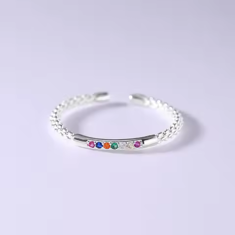 925 Sterling Silver Colour Zircon Small Ring Wedding Adjustable Rings For Women Luxury Jewelry Wholesale Money 925